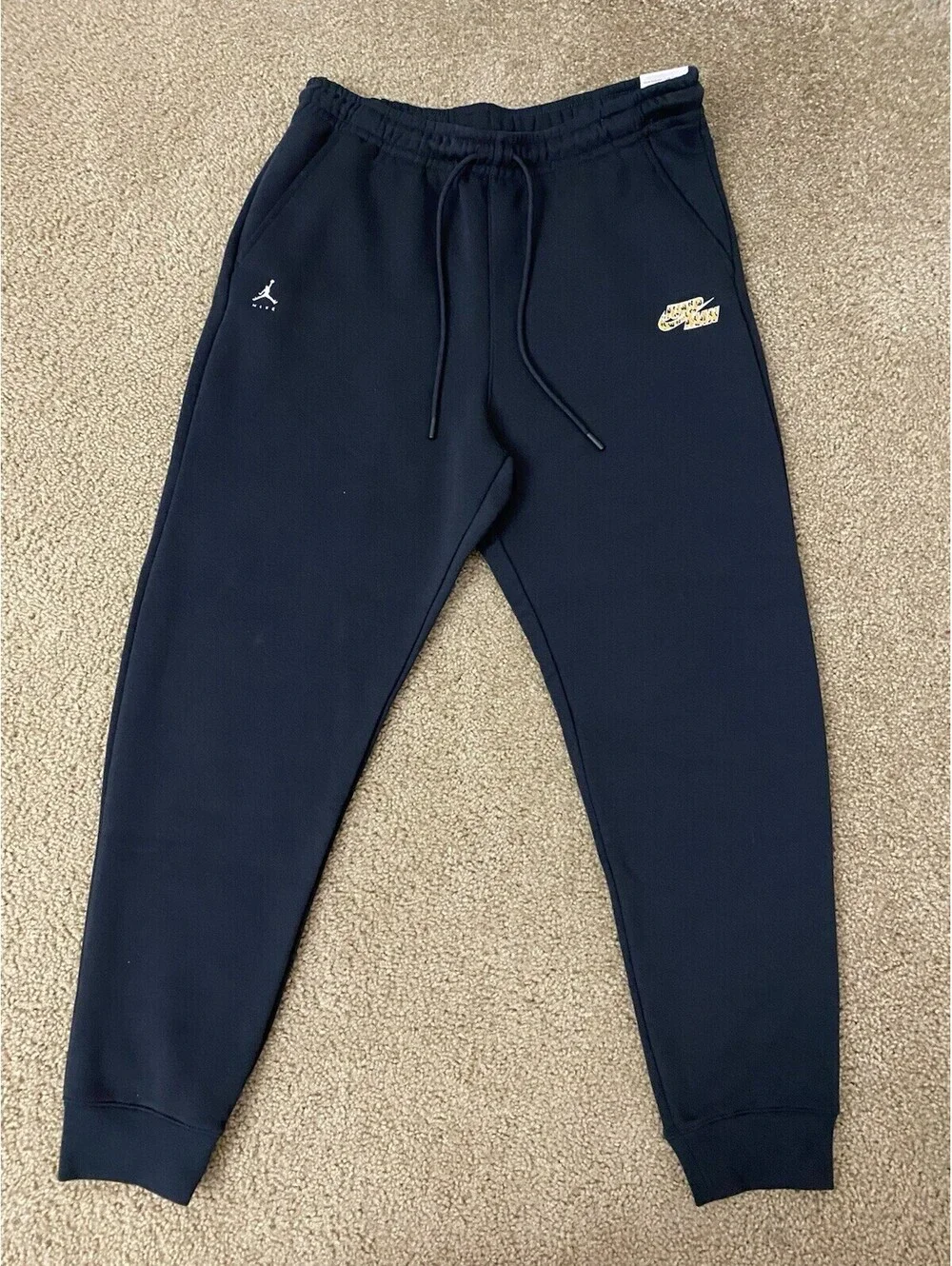 Jordan Jumpman Cheetah Print Logo Joggers Black Men’s Size L DQ8100-010 New